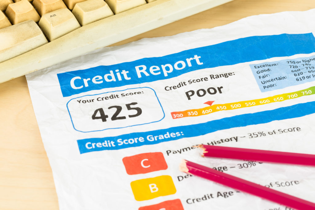 picture of credit score on a report