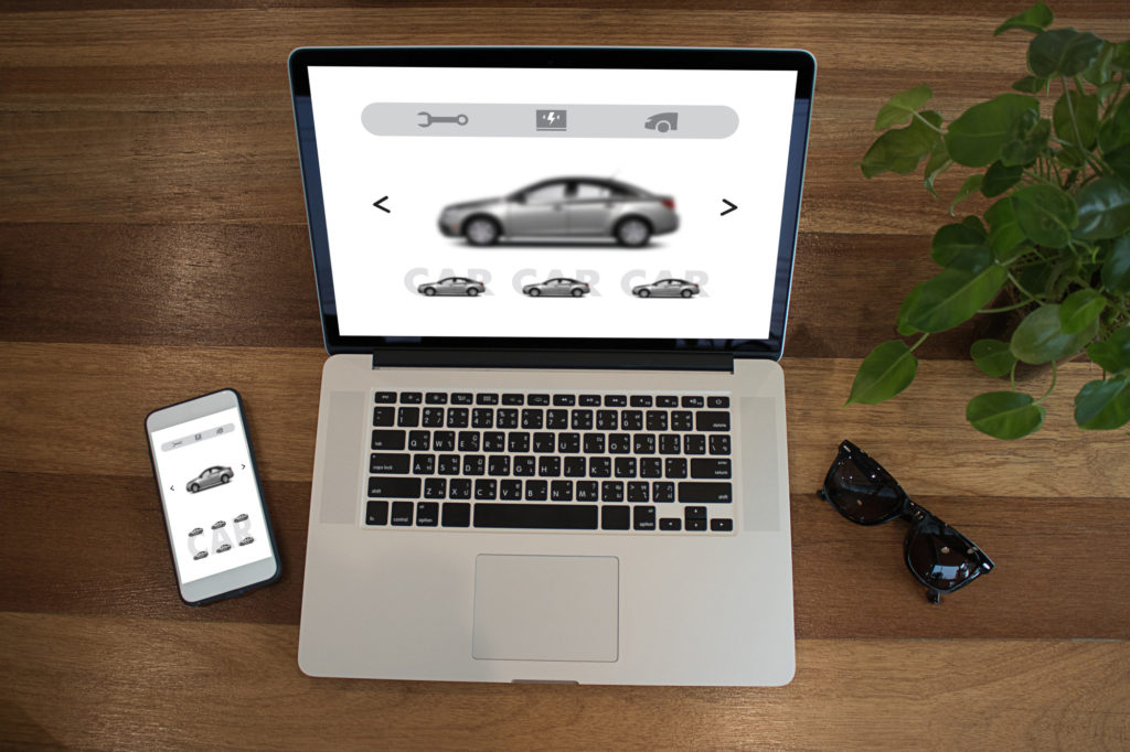 image of car on a laptop